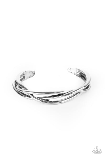 Paparazzi PLAIT Tectonics - Silver Bracelet