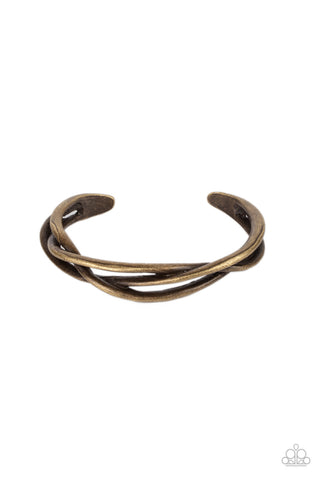 Paparazzi PLAIT Tectonics - Brass Bracelet