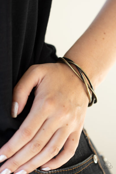 Paparazzi PLAIT Tectonics - Brass Bracelet