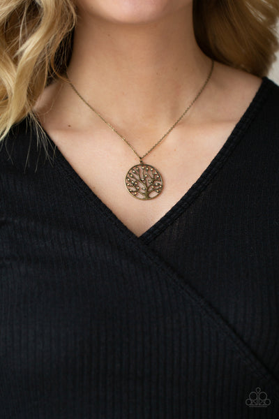 Paparazzi Save The MONEY Trees - Brass Necklace