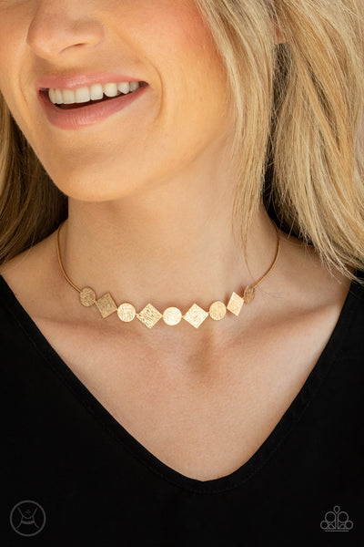 Paparazzi Dont Get Bent Out Of Shape - Gold Necklace