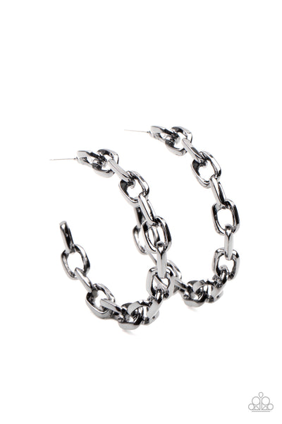 Paparazzi Stronger Together - Black Earrings