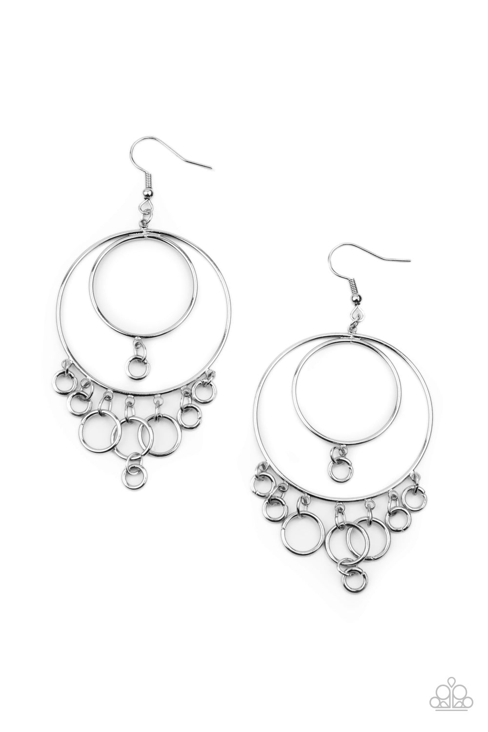 Paparazzi Roundabout Radiance - Black Earrings