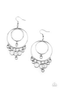 Paparazzi Roundabout Radiance - Black Earrings