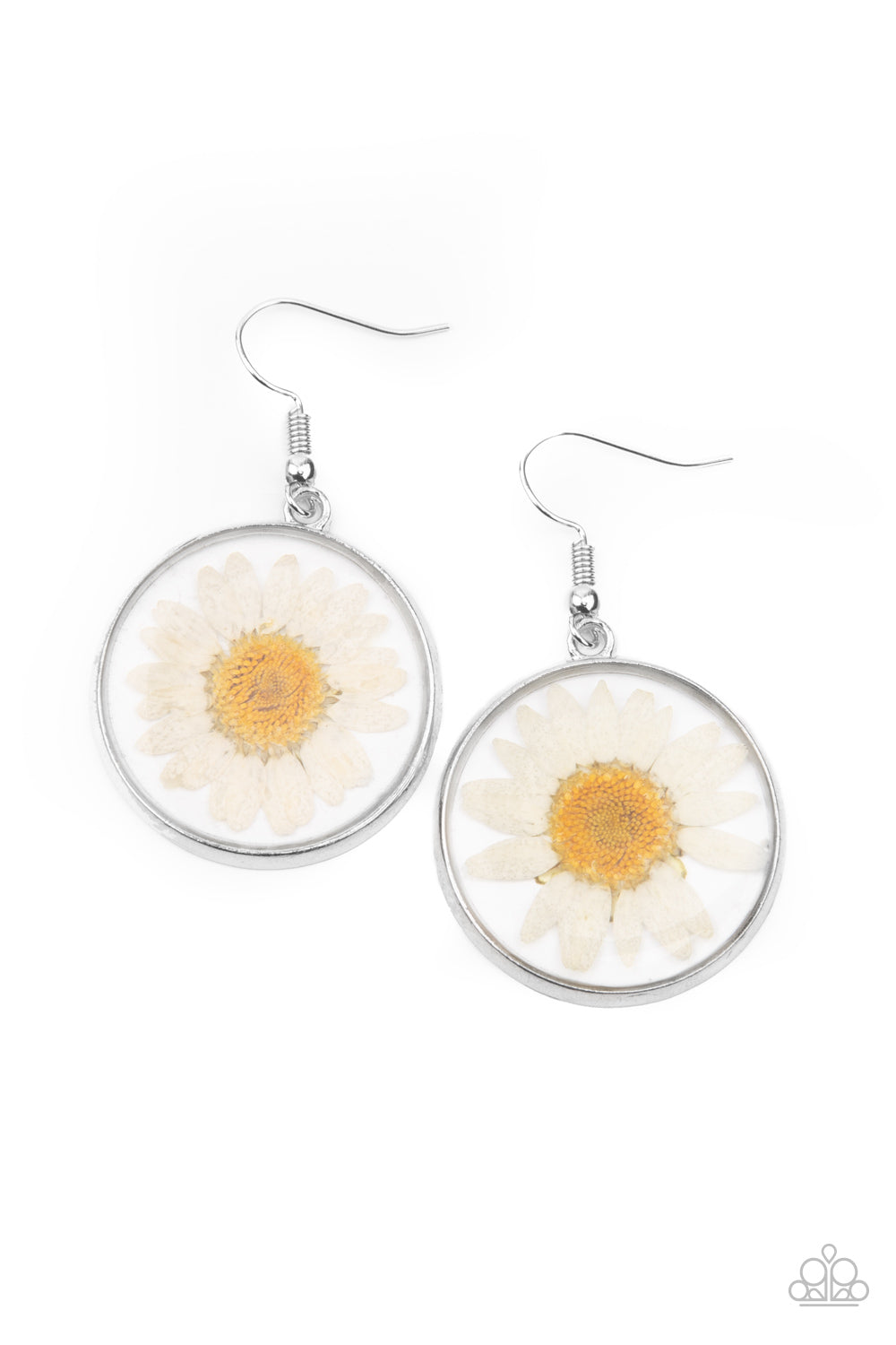 Paparazzi Forever Florals - White Earrings