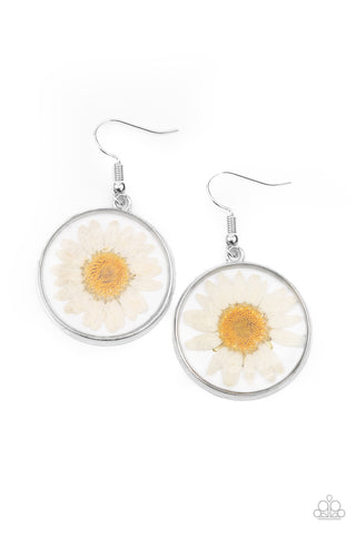 Paparazzi Forever Florals - White Earrings