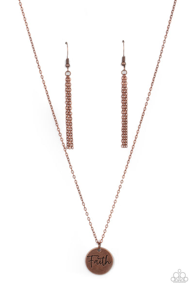 Paparazzi Choose Faith - Copper Necklace