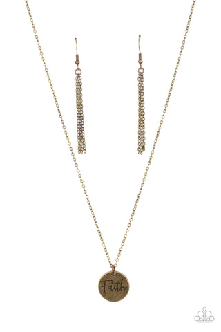 Paparazzi Choose Faith - Brass Necklace