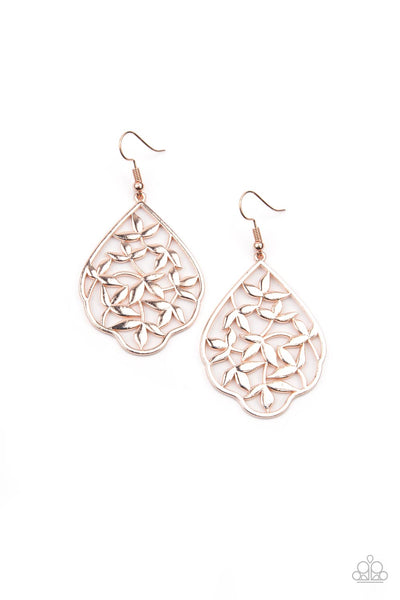 Paparazzi Taj Mahal Gardens - Rose Gold Earrings