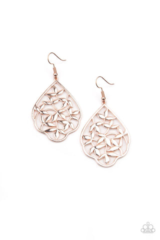 Paparazzi Taj Mahal Gardens - Rose Gold Earrings