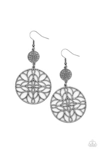 Paparazzi Mandala Eden - Black Earrings
