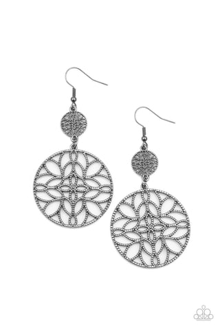 Paparazzi Mandala Eden - Black Earrings