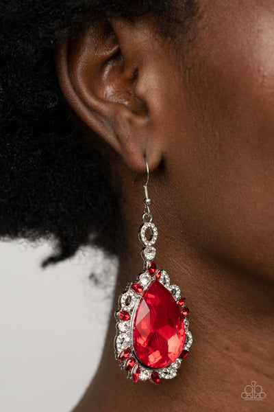 Paparazzi Royal Recognition - Red Earrings
