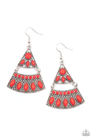 Paparazzi Desert Fiesta - Red Earrings