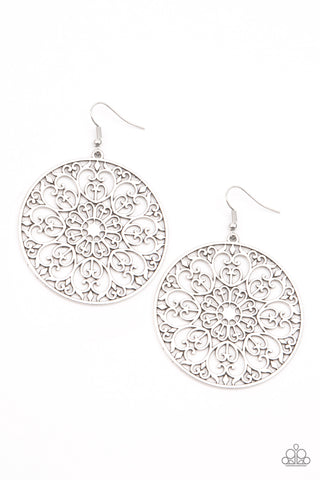Paparazzi Make A MANDALA Out Of You - Silver Earrings