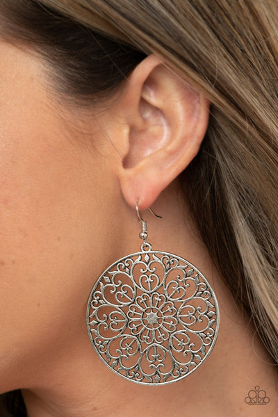 Paparazzi Make A MANDALA Out Of You - Silver Earrings