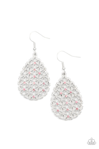 Paparazzi Glorious Gardens - Pink Earrings