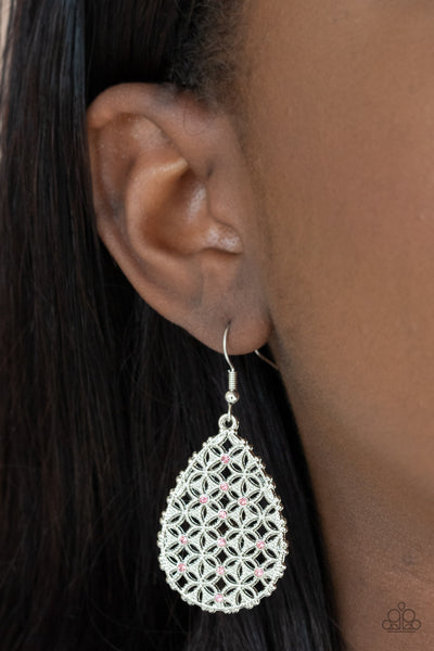 Paparazzi Glorious Gardens - Pink Earrings