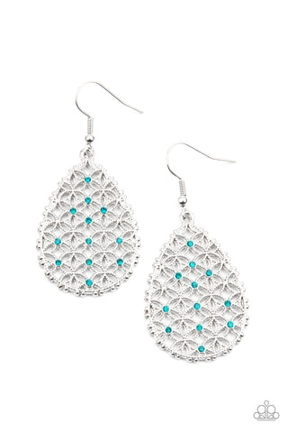 Paparazzi Glorious Gardens - Blue Earrings