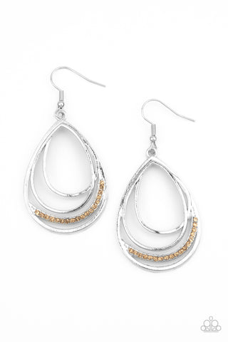 Paparazzi Outrageously Opulent - Brown Earrings