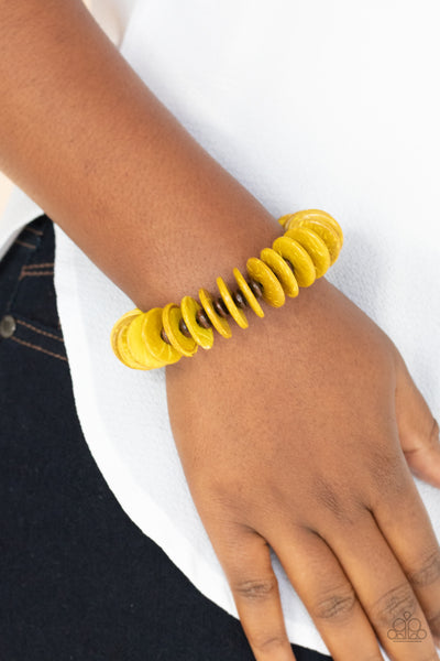 Paparazzi Caribbean Reefs - Yellow Bracelet