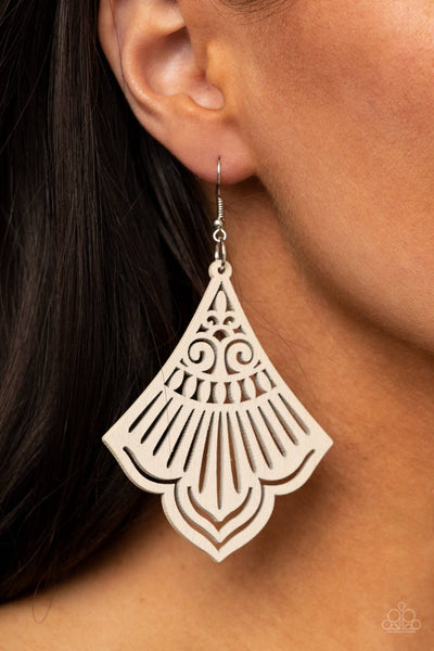Paparazzi Eastern Escape - White Earrings