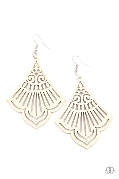 Paparazzi Eastern Escape - White Earrings