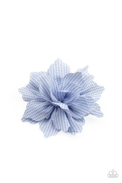 Paparazzi Plaid Prairies - Blue Hair Clip