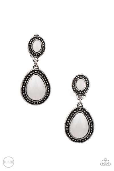 Paparazzi Carefree Clairvoyance - White Earrings
