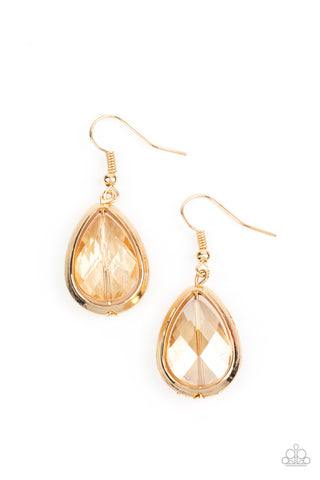 Paparazzi Drop-Dead Duchess - Gold Earrings