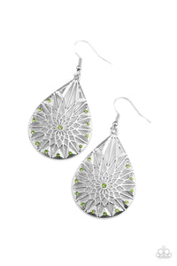 Paparazzi Icy Mosaic - Green Earrings
