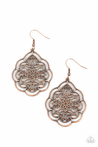 Paparazzi Tour de Taj Mahal - Copper Earrings
