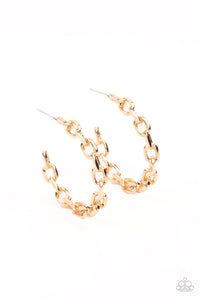 Paparazzi Stronger Together - Gold Earrings