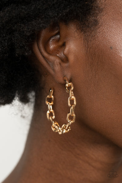 Paparazzi Stronger Together - Gold Earrings