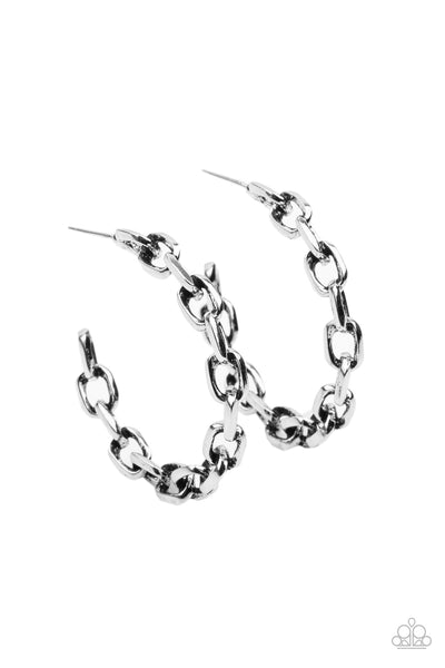Paparazzi Stronger Together - Silver Earrings