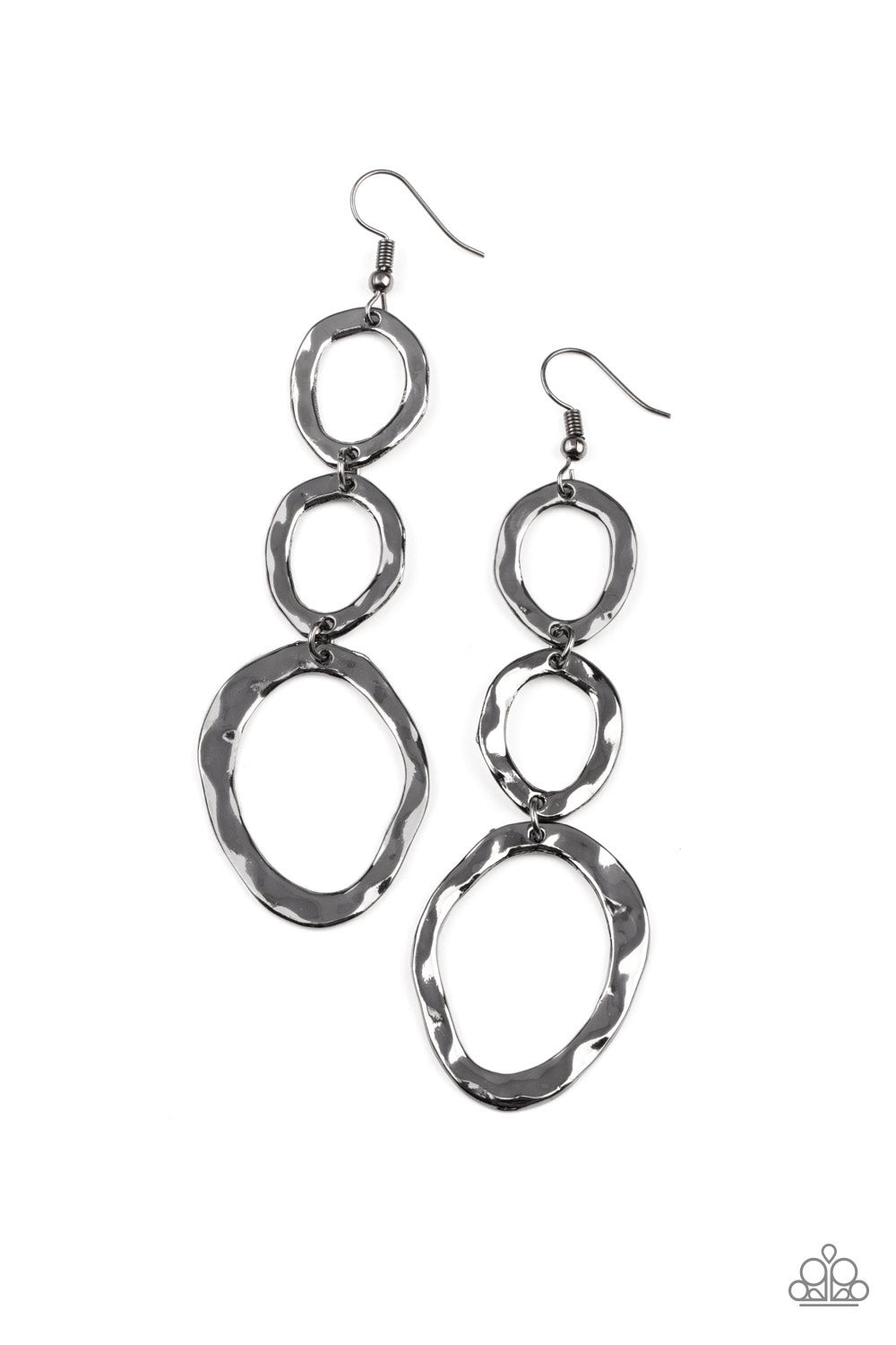Paparazzi So OVAL It! - Black Earrings