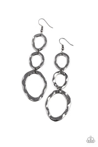 Paparazzi So OVAL It! - Black Earrings