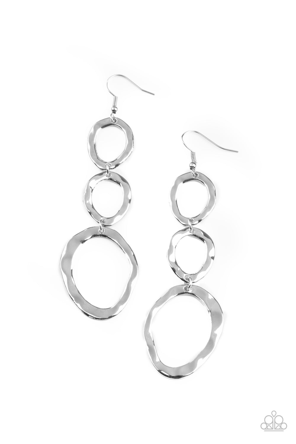 Paparazzi So OVAL It! - Silver Earrings