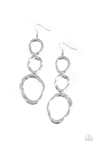 Paparazzi So OVAL It! - Silver Earrings
