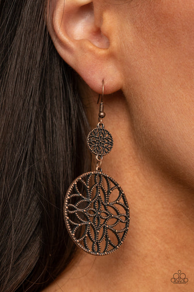 Paparazzi Mandala Eden - Copper Earrings
