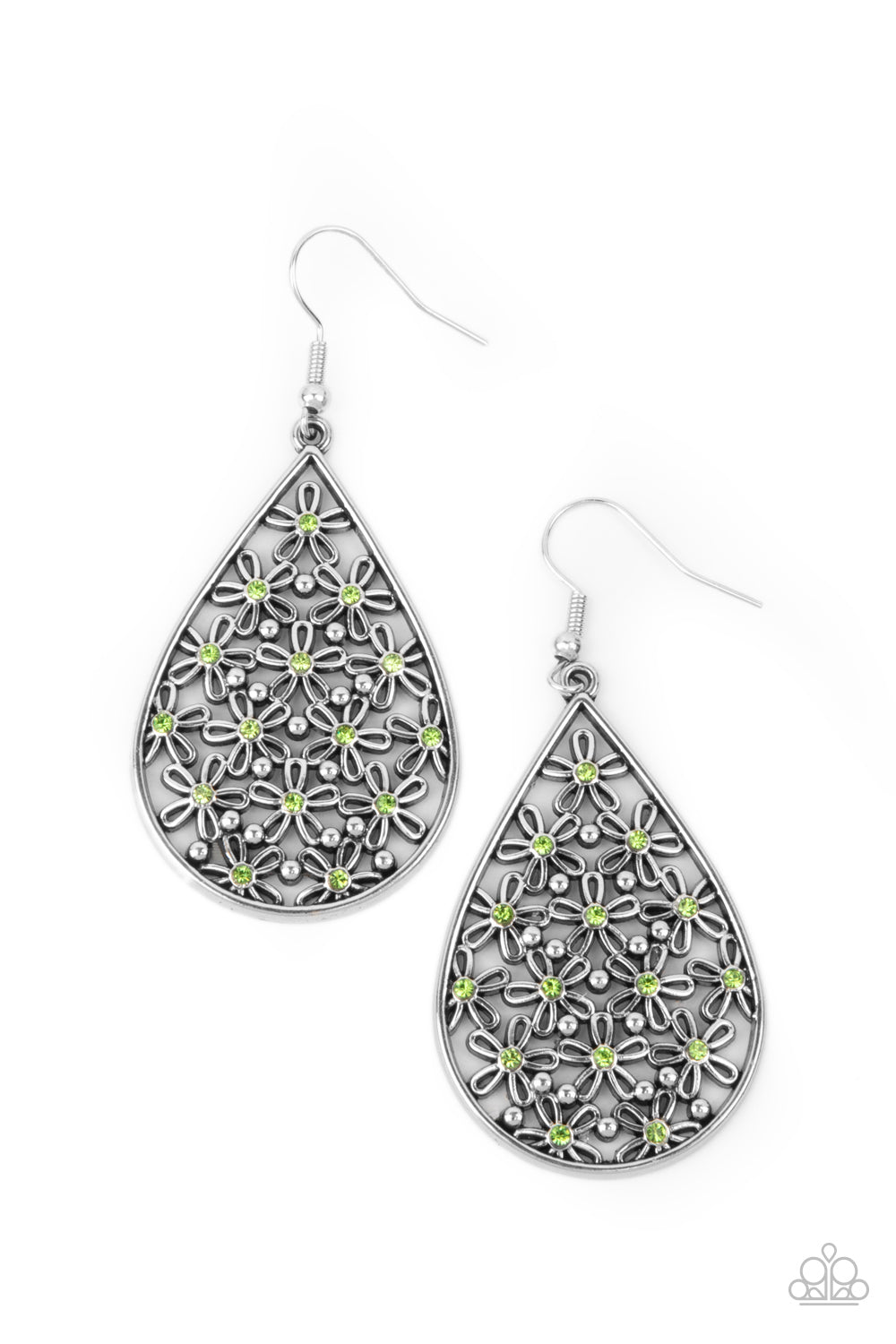 Paparazzi Tick, Tick, BLOOM! - Green Earrings