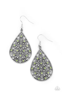 Paparazzi Tick, Tick, BLOOM! - Green Earrings
