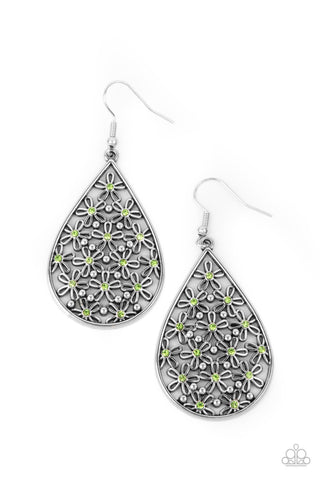 Paparazzi Tick, Tick, BLOOM! - Green Earrings