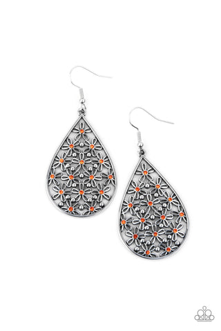 Paparazzi Tick, Tick, BLOOM! - Orange Necklace