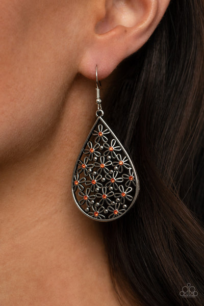 Paparazzi Tick, Tick, BLOOM! - Orange Necklace