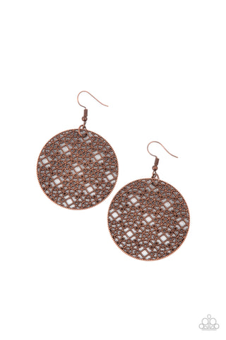 Paparazzi Metallic Mosaic - Copper Earrings