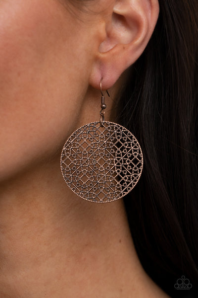 Paparazzi Metallic Mosaic - Copper Earrings