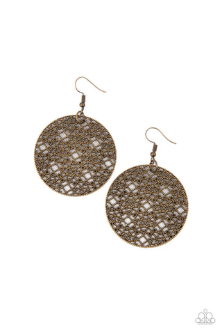 Paparazzi Metallic Mosaic - Brass Earrings
