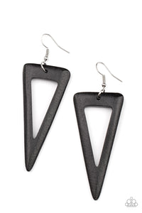 Paparazzi Bermuda Backpacker - Black Earrings