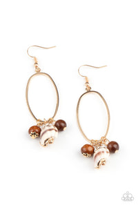 Paparazzi Golden Grotto - Brown Earrings